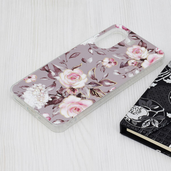 Techsuit - Marble Series - Xiaomi Redmi 13C 4G / Poco C65 - Bloom of Ruth Gray