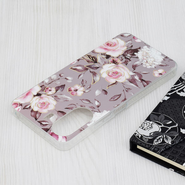Techsuit - Marble Series - Xiaomi Redmi 13C 4G / Poco C65 - Bloom of Ruth Gray