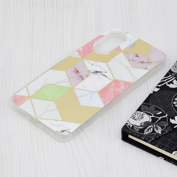 Techsuit - Marble Series - Xiaomi Redmi 13C 4G / Poco C65 - Purple Hex