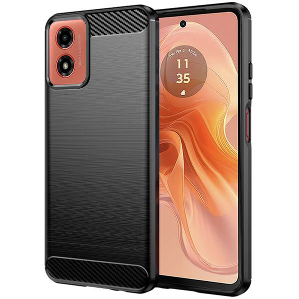 Techsuit - Carbon Silicone - Motorola Moto G04 / Moto G04s / Moto G24 / G24 Power / Moto E14 - Black