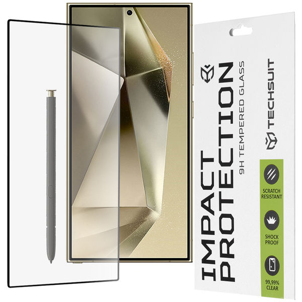 Techsuit - 111D Full Cover / Full Glue Glass - Samsung Galaxy S24 Ultra - Black