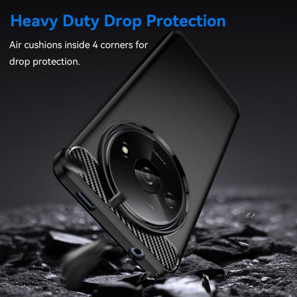 Techsuit - Carbon Silicone - Xiaomi Redmi A3 / Redmi A3x - Black