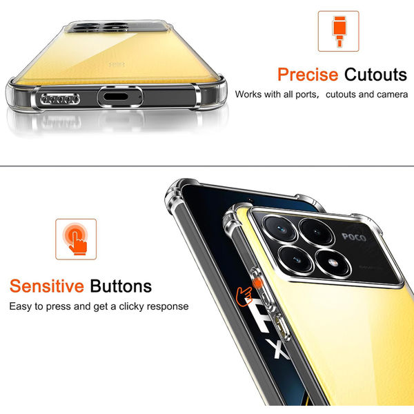 Techsuit - Shockproof Clear Silicone - Xiaomi Poco X6 Pro - Clear