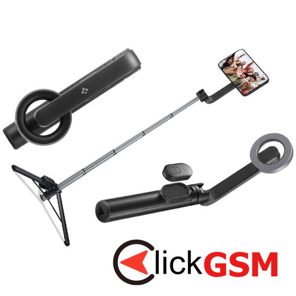 Spigen - Selfie Stick (S570W) - MagSafe Compatible, Stable, Bluetooth 5.0, for iOS and Android, 67cm - Black