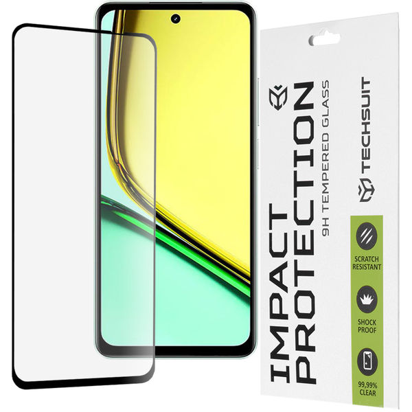 Techsuit - 111D Full Cover / Full Glue Glass - Realme C67 4G - Black