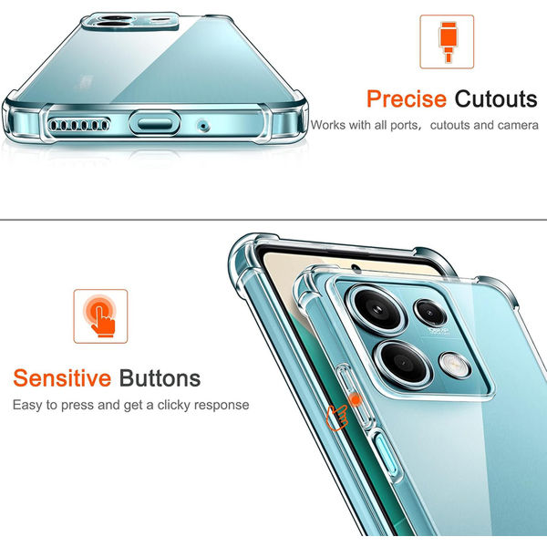 Techsuit - Shockproof Clear Silicone - Xiaomi Redmi Note 13 Pro 4G / Poco M6 Pro 4G - Clear