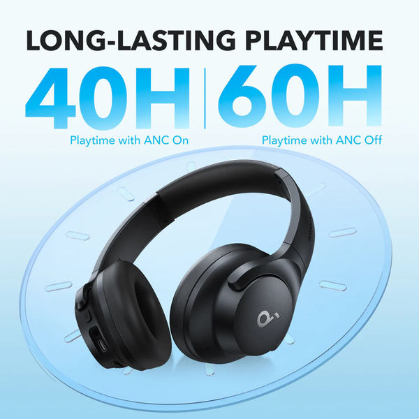 Anker - Wireless Headphones Life Q20i (A3004G11) - Bluetooth, Hybrid Active Noise Cancelling, Dual-Connections - Black