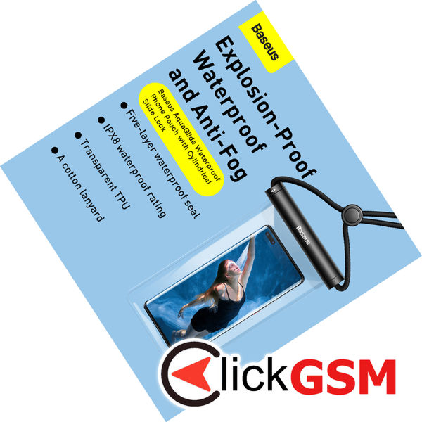 Baseus - Waterproof Case (P60263701213-00) - IPX8, with Cylindrical Slide Lock, for Phone 7.2 - Moon White