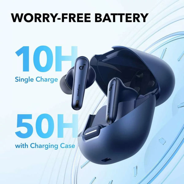 Anker - Wireless Earbuds SoundCore Liberty 4 NC (A3947G31) - Bluetooth 5.3, ANC 2.0, Hi-Res Sound, LDAC, IPX4 - Blue