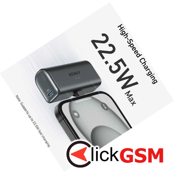 Anker - Power Bank Nano (A1653H11) - USB-C Connector, 5000mAh, 22.5W - Black