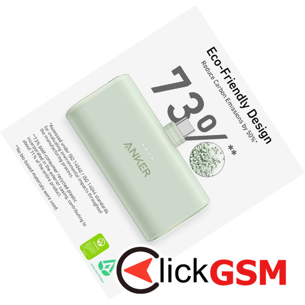 Anker - Power Bank Nano (A1653H11) - USB-C Connector, 5000mAh, 22.5W - Black