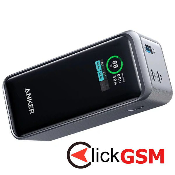 Anker - Power Bank Prime (A1336011) - 2x USB-C, USB, for Phone, Tablet, MacBook, Digital Display, 20000mAh, 200W - Black