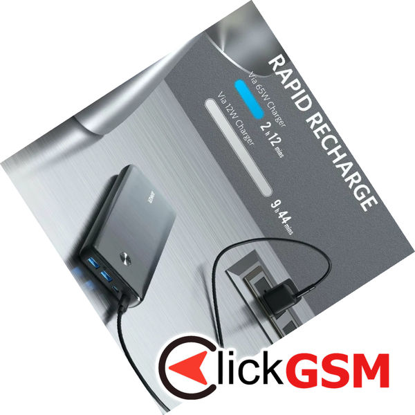 Anker - Power Bank PowerCore III Elite (A1291H11) - 2x Type-C, 2x USB, 25600mAh, 87W - Black