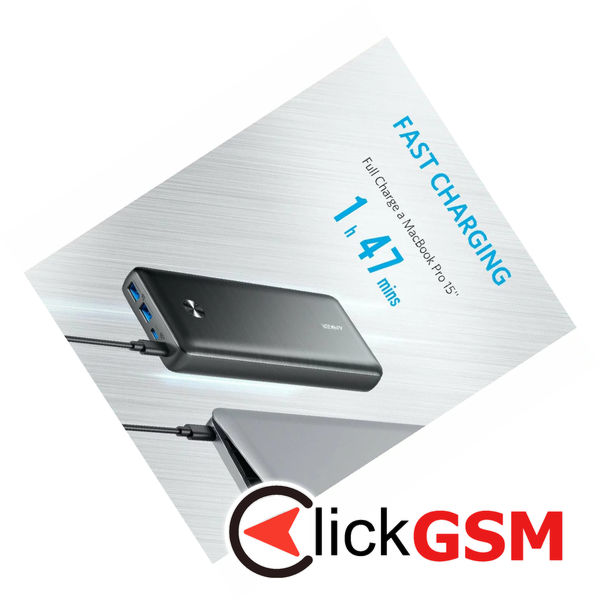 Anker - Power Bank PowerCore III Elite (A1291H11) - 2x Type-C, 2x USB, 25600mAh, 87W - Black