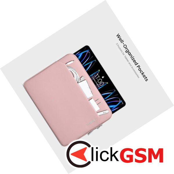 Tomtoc - Tablet Sleeve (B18B1P1) - for iPad with Shock-Absorbing Padding, 12.9” - Pink