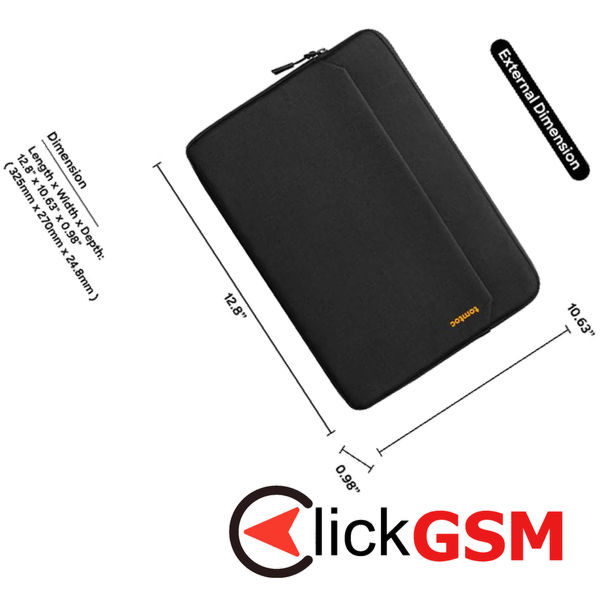 Tomtoc - Tablet Sleeve (B18B1P1) - for iPad with Shock-Absorbing Padding, 12.9” - Pink