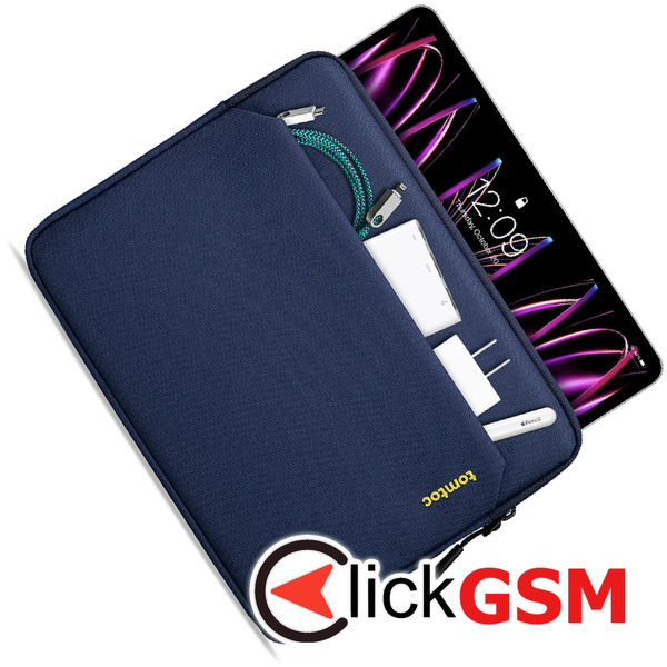 Tomtoc - Tablet Sleeve (B18B1B2) - for iPad with Shock-Absorbing Padding, 12.9” - Navy Blue