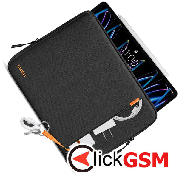 Tomtoc - Tablet Sleeve (B13B1D1) - for iPad with Shock-Absorbing Padding, 12.9” - Black