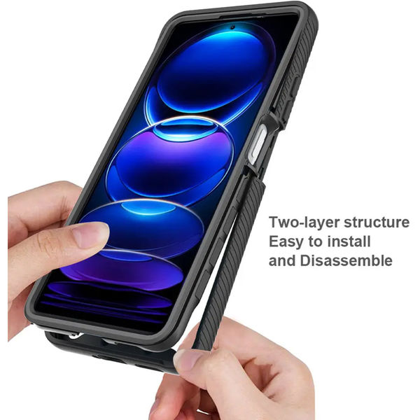 Techsuit - Defense360 Pro + Screen Protector - Xiaomi Redmi Note 13 Pro 5G / Poco X6 - Black