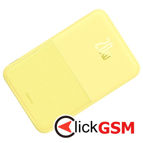 Baseus - Power Bank MagPro Magnetic PPCXZ05 (P10064101Y23-00) - USB-C, 5000mAh, 20W, MagSafe, Cable Type-C, 3A, 30cm - Yellow