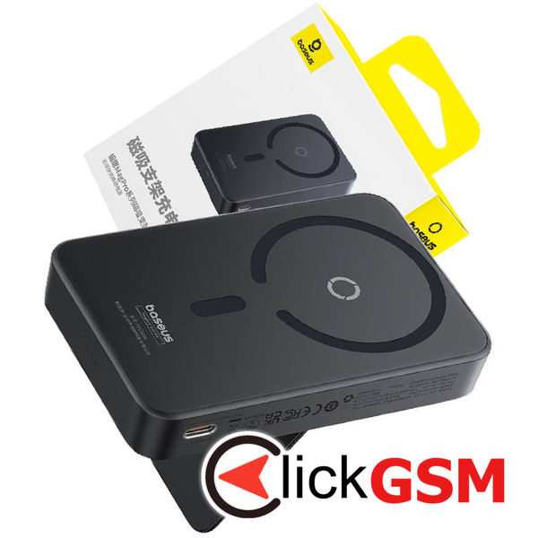 Baseus - Power Bank MagPro Magnetic PPCXZ05 (P10064101123-00) - USB-C, 5000mAh, 20W, MagSafe, Cable Type-C, 3A, 30cm - Black