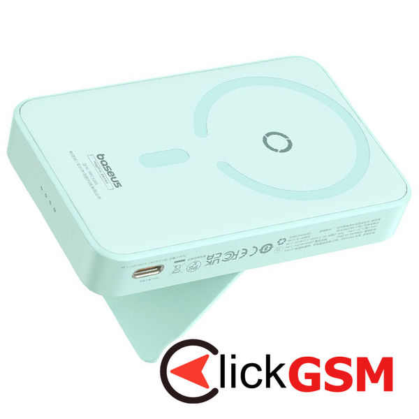 Baseus - Power Bank MagPro Magnetic PPCXZ05 (P10064101333-00) - USB-C, 5000mAh, 20W, MagSafe, Cable Type-C, 3A, 30cm - Mint