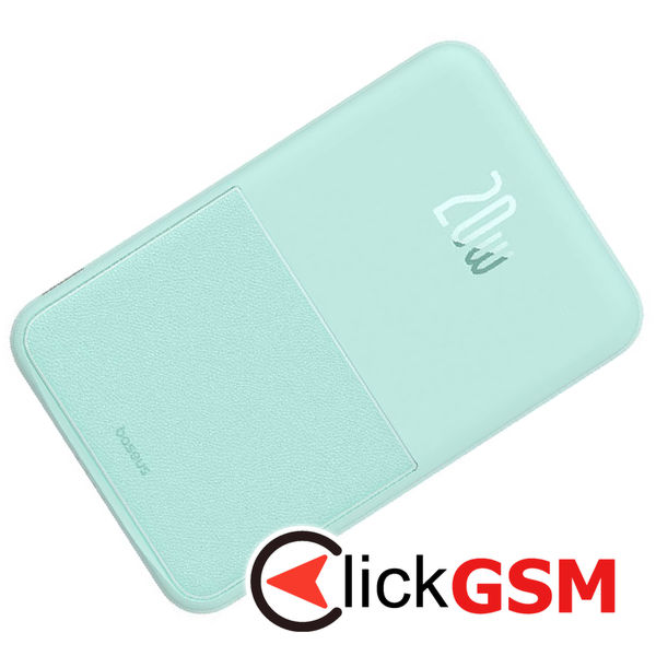 Baseus - Power Bank MagPro Magnetic PPCXZ05 (P10064101333-00) - USB-C, 5000mAh, 20W, MagSafe, Cable Type-C, 3A, 30cm - Mint