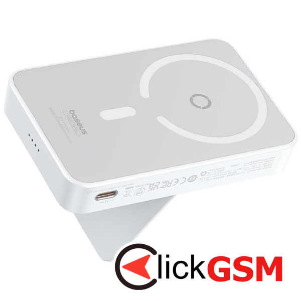 Baseus - Power Bank MagPro Magnetic PPCXZ05 (P10064101223-00) - USB-C, 5000mAh, 20W, MagSafe, Cable Type-C, 3A, 30cm - White