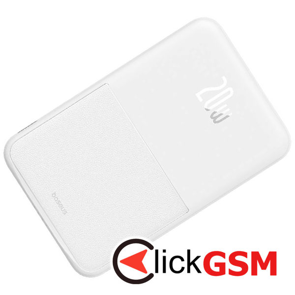 Baseus - Power Bank MagPro Magnetic PPCXZ05 (P10064101223-00) - USB-C, 5000mAh, 20W, MagSafe, Cable Type-C, 3A, 30cm - White