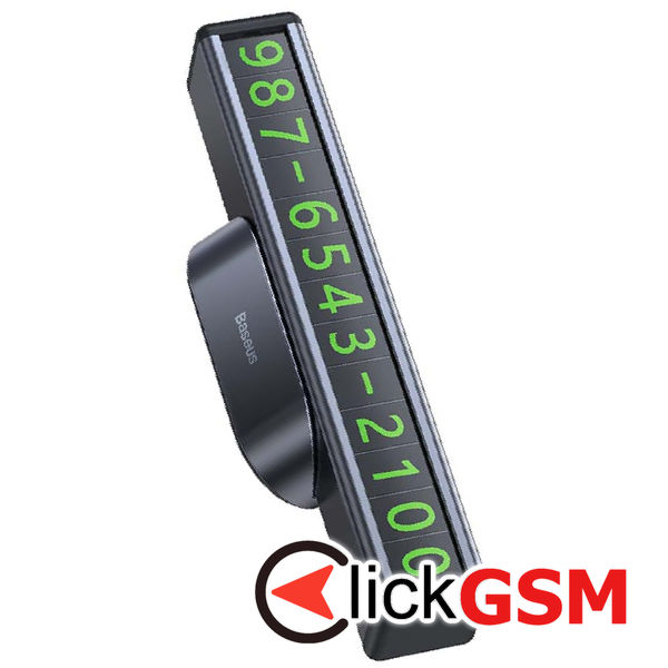 Baseus - Parking Number Plate (CNFT000001) - Square Bar, Aluminum Alloy - Black