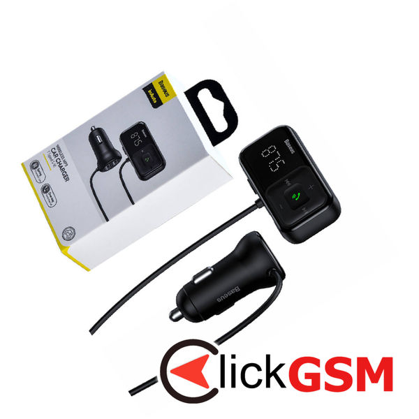 Baseus - Car MP3 Player + Charger Baseus S-16 (CCMT000201) - Bluetooth 5.0, 15W - Black