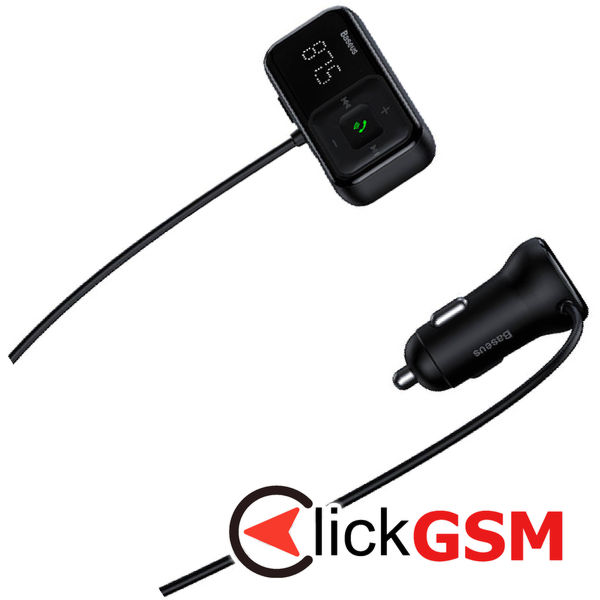 Baseus - Car MP3 Player + Charger Baseus S-16 (CCMT000201) - Bluetooth 5.0, 15W - Black