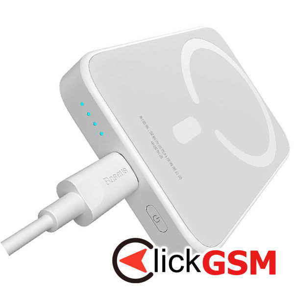 Baseus - Power Bank Magnetic Mini Air (P10059002223-00) - USB-C, MagSafe, 6000mAh, 20W - White