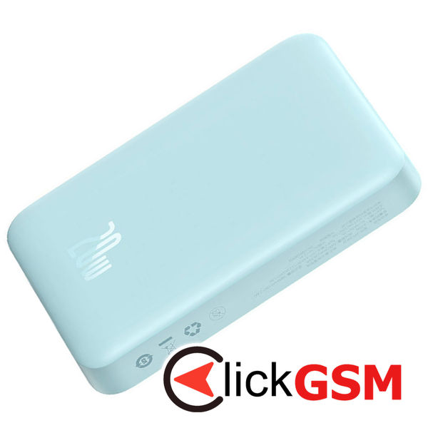 Baseus - Power Bank Magnetic Mini (PPCX110103) - USB-C, MagSafe, 10000mAh, 20W, with Cable Type-C, 3A, 30cm - Bleu