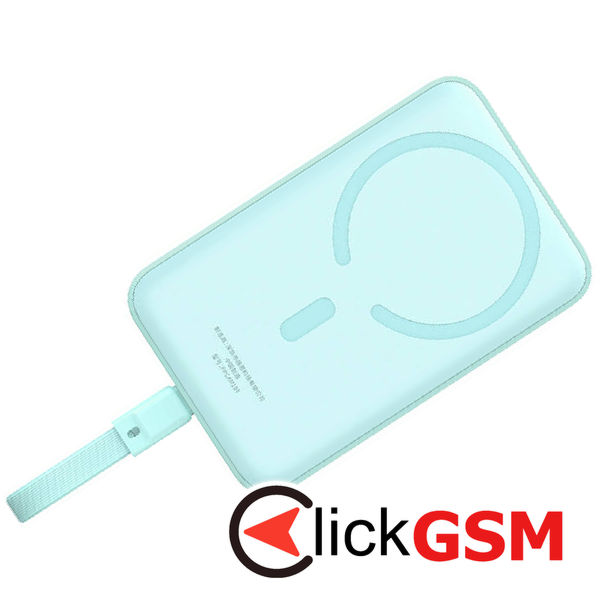 Baseus - Power Bank Magnetic Mini (P1002210B333-00) - MagSafe, 2x USB-C, Lightning, 30W, Fast Charge, 10000mAh - Blue