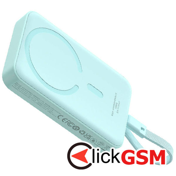 Baseus - Power Bank Magnetic Mini (P1002210B333-00) - MagSafe, 2x USB-C, Lightning, 30W, Fast Charge, 10000mAh - Blue