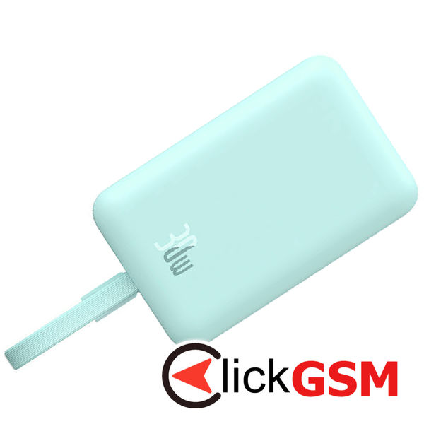 Baseus - Power Bank Magnetic Mini (P1002210B333-00) - MagSafe, 2x USB-C, Lightning, 30W, Fast Charge, 10000mAh - Blue