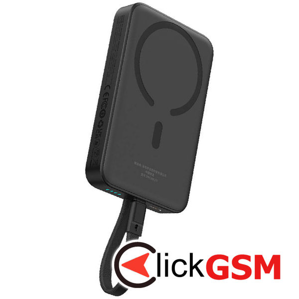 Baseus - Power Bank Magnetic Mini (P1002210B113-00) - MagSafe, 2x USB-C, Lightning, 30W, Fast Charge, 10000mAh - Black