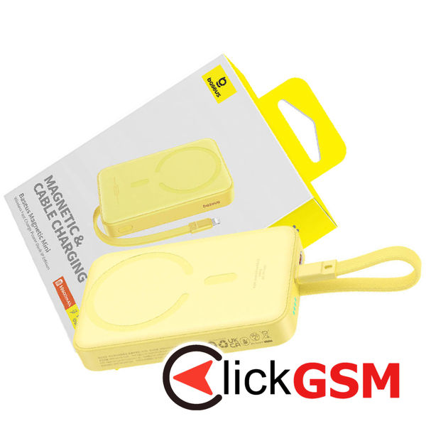Baseus - Power Bank Magnetic Mini (P10022109Y23-00) - MagSafe, USB-C, 10000mAh, 20W - Yellow
