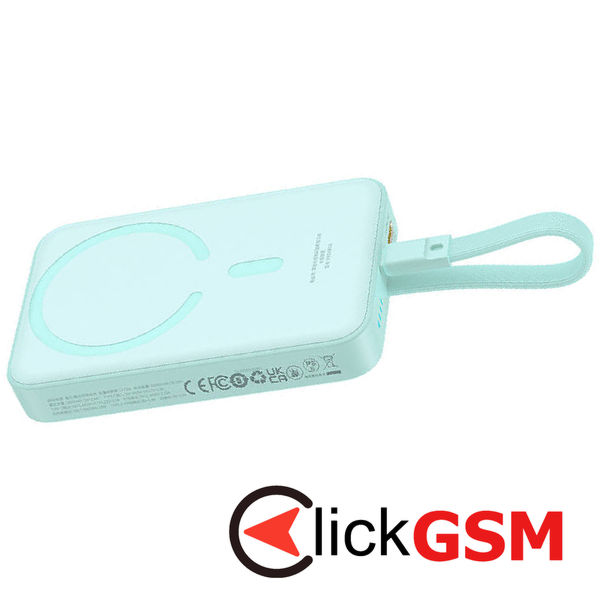 Baseus - Power Bank Magnetic Mini (P10022109333-00) - MagSafe, USB-C, 10000mAh, 20W - Mint