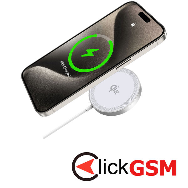 Duzzona - Magnetic Wireless Charger (W18) - Fast Charging Qi2, 15W, for iPhone, Type-C - White