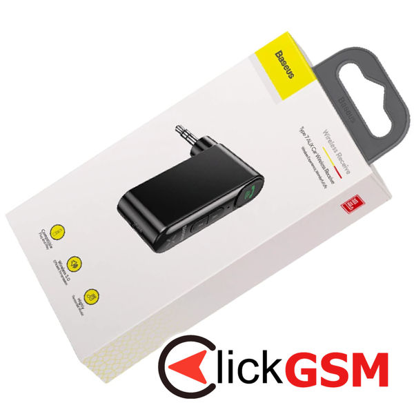 Baseus - Wireless Transmitter BSBA-02 (WXQY010001) - Bluetooth 5.0, Aux, 50Hz-20kHz, 145mAh, Micro-USB Charging Port - Black