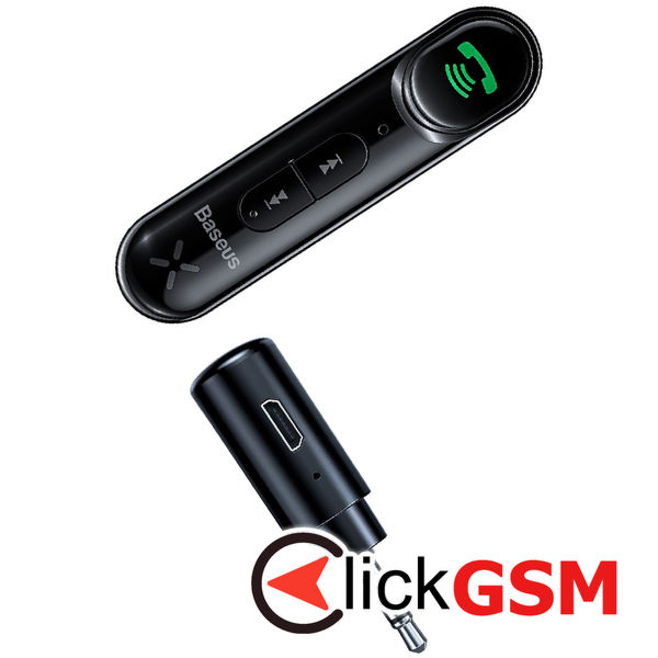 Baseus - Wireless Transmitter BSBA-02 (WXQY010001) - Bluetooth 5.0, Aux, 50Hz-20kHz, 145mAh, Micro-USB Charging Port - Black