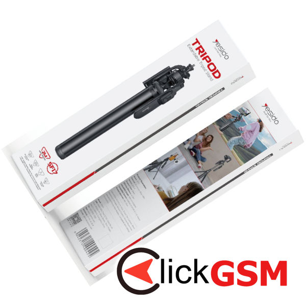 Yesido - Selfie Stick (SF17) - with Tripod and Remote Controller, Bluetooth 5.0, Android - Black