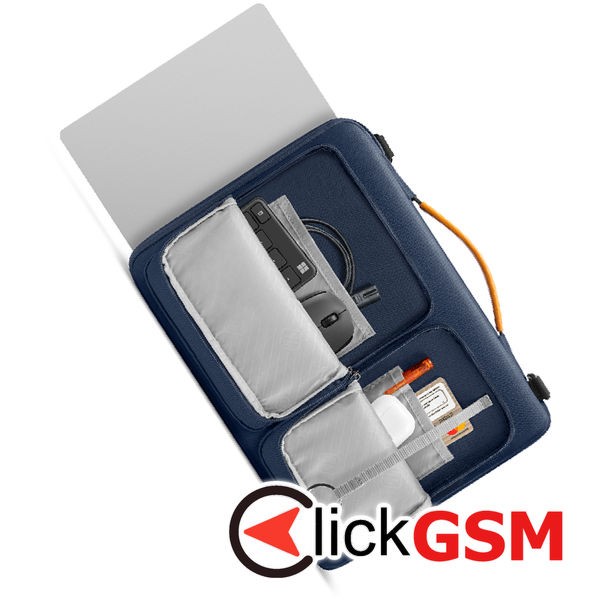 Tomtoc - Defender Laptop Briefcase (A42C2B1) - with Shoulder Strap and Small Card Pocket, 13″ - Navy Blue