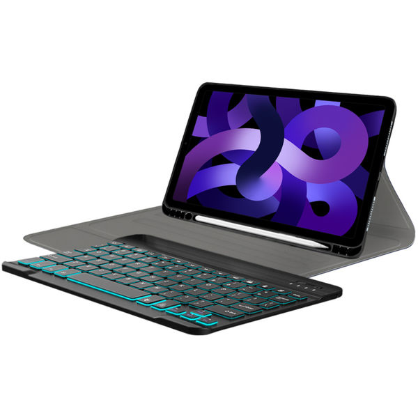 Techsuit - CozyTab Case (with Pencil Holder/RGB Keyboard) - iPad Air 4 (2020)/Air 5 (2022)/Air 11 (2024) - Black