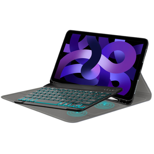 Techsuit - CozyTab Case (with Pencil Holder/RGB Keyboard) - iPad Air 4 (2020)/Air 5 (2022)/Air 11 (2024) - Black