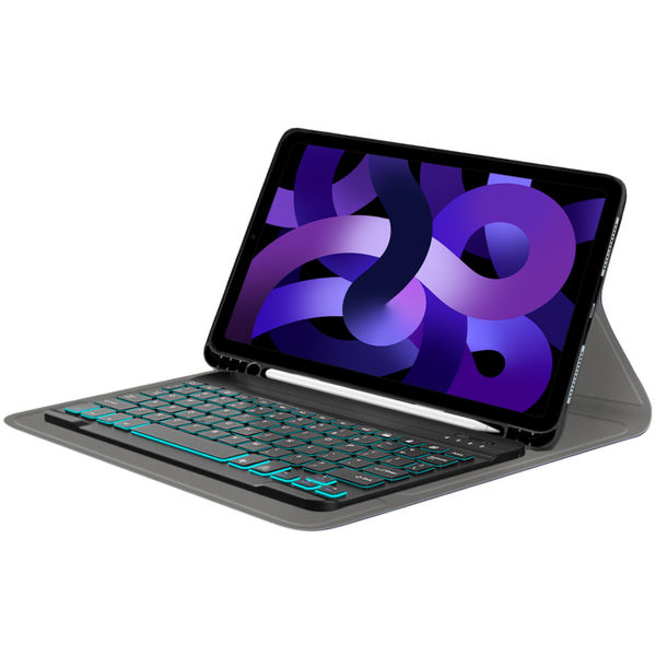 Techsuit - CozyTab Case (with Pencil Holder/RGB Keyboard) - iPad Air 4 (2020)/Air 5 (2022)/Air 11 (2024) - Black