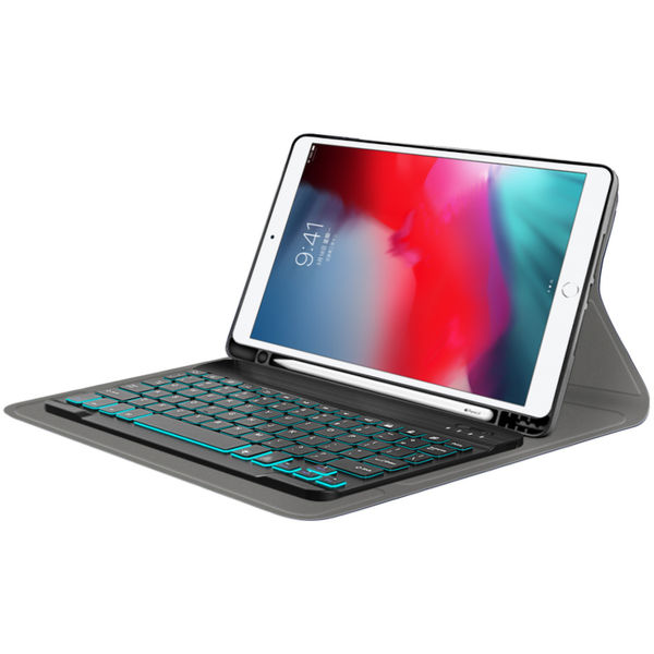 Techsuit - CozyTab Case (with Pencil Holder/RGB Wireless Magnetic Keyboard) - iPad Air 10.5 2019 / iPad Pro 10.5 2017 - Black