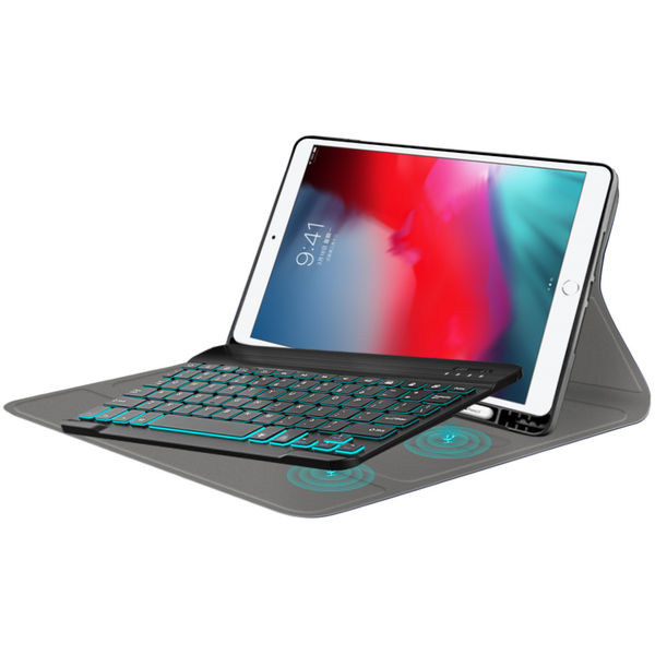 Techsuit - CozyTab Case (with Pencil Holder/RGB Wireless Magnetic Keyboard) - iPad Air 10.5 2019 / iPad Pro 10.5 2017 - Black